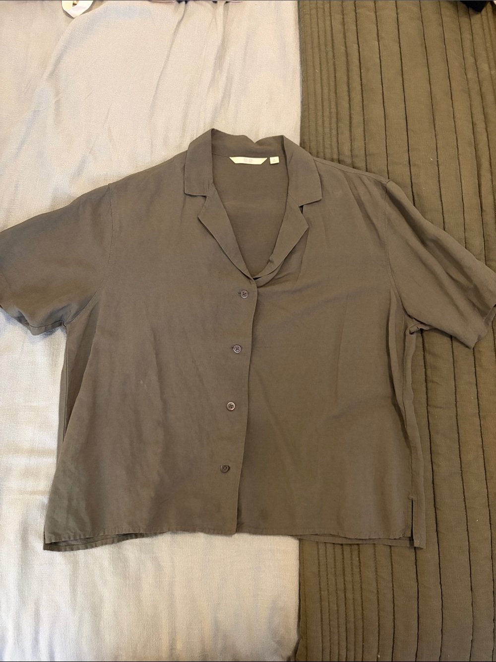 Short-Sleeve Button Front Top